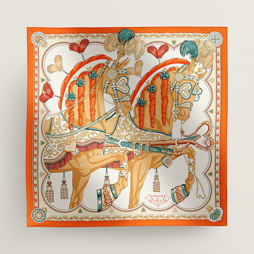 シルク100%【HERMES】Harnais de Coeur スカーフ 90 Harnais de Coeur scarf 90 | Hermès Mainland China